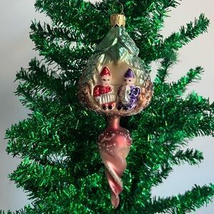 •Rare Christopher Radko Gnomes Dwarves Musicians Glass Ornament•